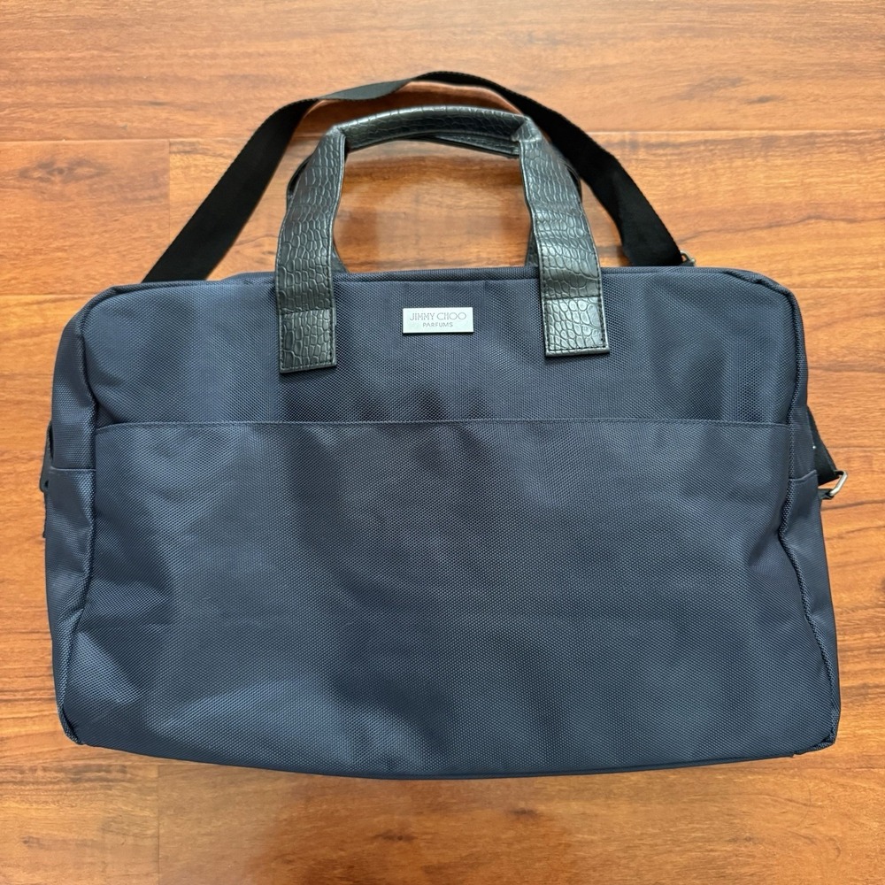 Jimmy Choo Parfums Weekender Overnight Travel Large Bag Navy 18x11x7.25 New